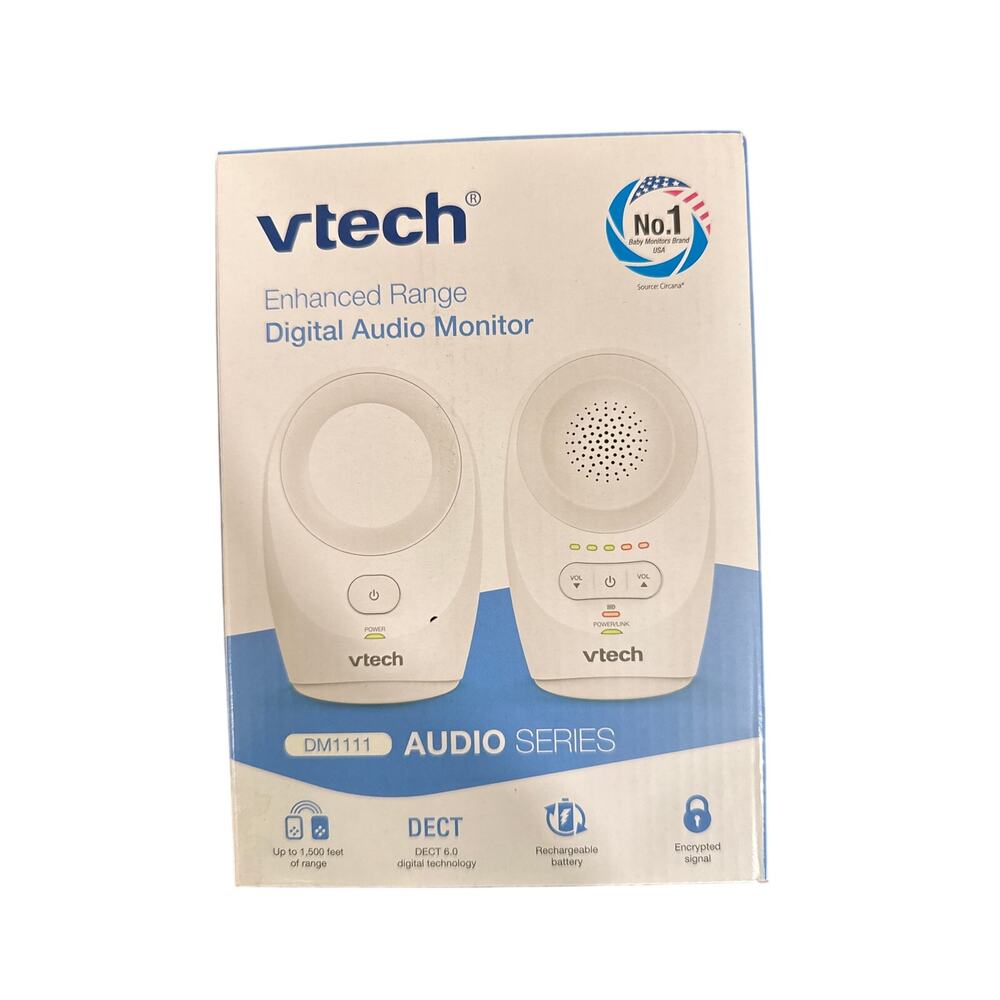 New VTech DM1111 Enhanced Range Digital Audio Baby Monitor - White